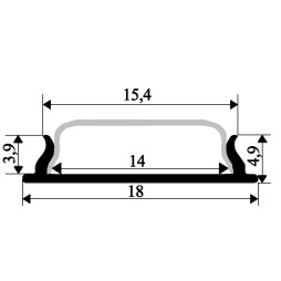 Алюмінієвий профіль для світлодіодної стрічки АЛ-14 1 метр анодований гнучкий накладний LEDUA