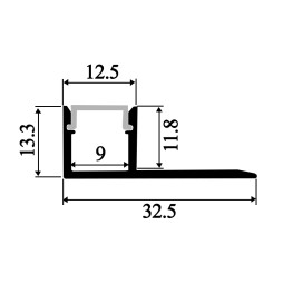 Профиль алюминиевый анодированный LEDUA АЛ-21-3 + рассеиватель для LED ленты для гипсокартона 1 м
