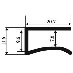 Алюмінієвий профіль для світлодіодної стрічки для скла АЛ-13 1 метр анодований LEDUA