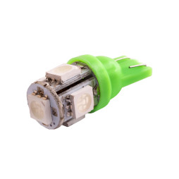 Світлодіодна авто лампа T10-5050-5smd зелений 12V LEDUA