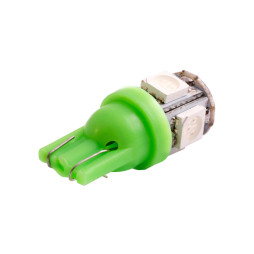 Світлодіодна авто лампа T10-5050-5smd зелений 12V LEDUA
