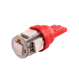 Світлодіодна авто лампа T10-5050-5smd червоний 12V LEDUA