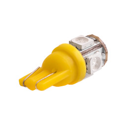 Світлодіодна авто лампа T10-5050-5smd жовтий 12V LEDUA