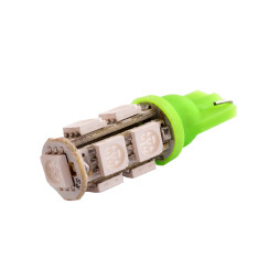 Світлодіодна авто лампа T10-5050-9smd зелений 12V LEDUA