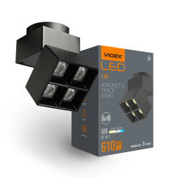 Светильник магнитный трековый VIDEX LE24B 7.5W 4000K 48V Black