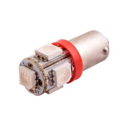 Світлодіодна авто лампа BA9S-5050-5smd червоний 24V LEDUA
