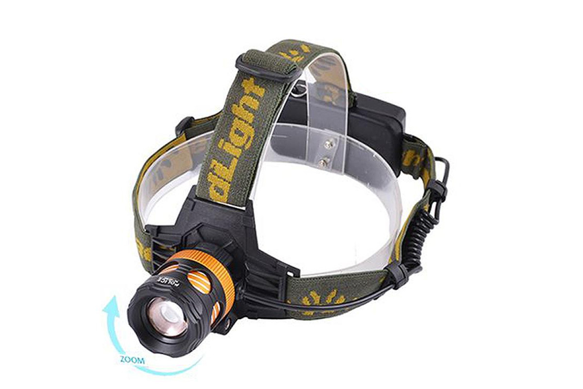 Ліхтарик налобний 6813-T6, ЗП microUSB, 2*18650, zoom, Box POLICE