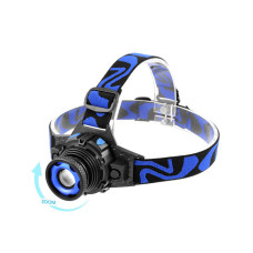Ліхтарик налобний W001-XPE, ЗП 220V/12V, вбудований акумулятор, zoom, Box POLICE