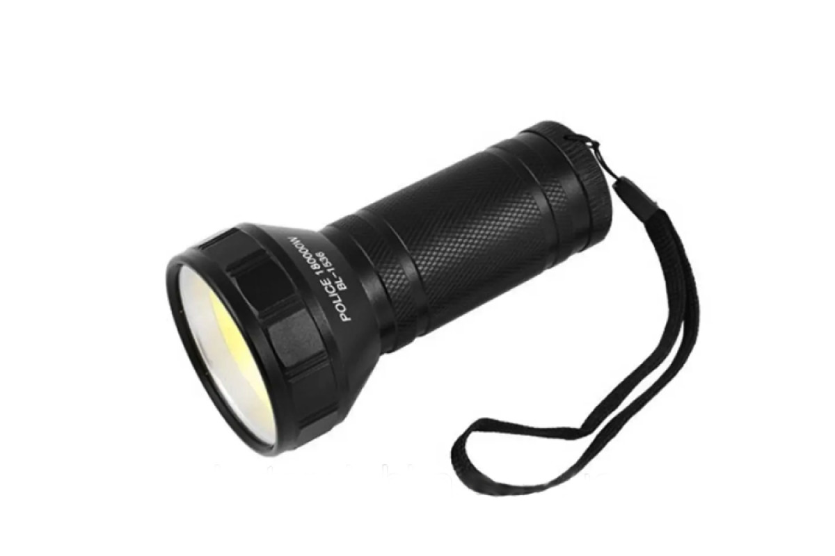 Ліхтарик ручний 1536-COB10W, 3*AA, ремінець POLICE
