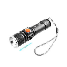 Ліхтарик ручний 515-T6, ЗП USB, вбудований акумулятор, ремінець, zoom POLICE