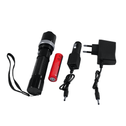 Фонарик ручной аккумуляторный 8626-XPE, зар.устройство 220V, прикуриватель, zoom