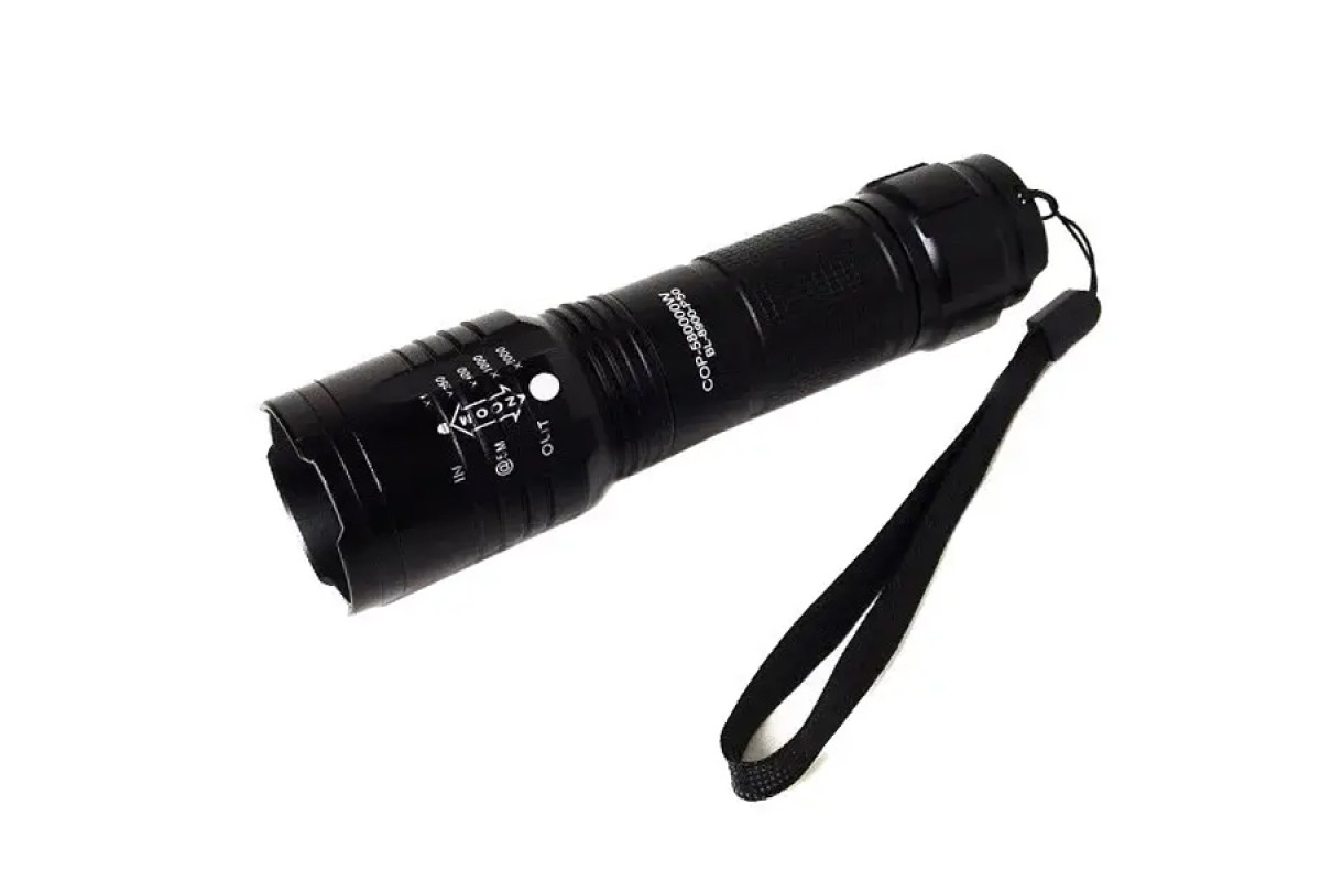 Ліхтарик ручний 8900-P90, ЗП 220V/12V, 1*18650/3*AAA, ремінець на руку, zoom, Box POLICE