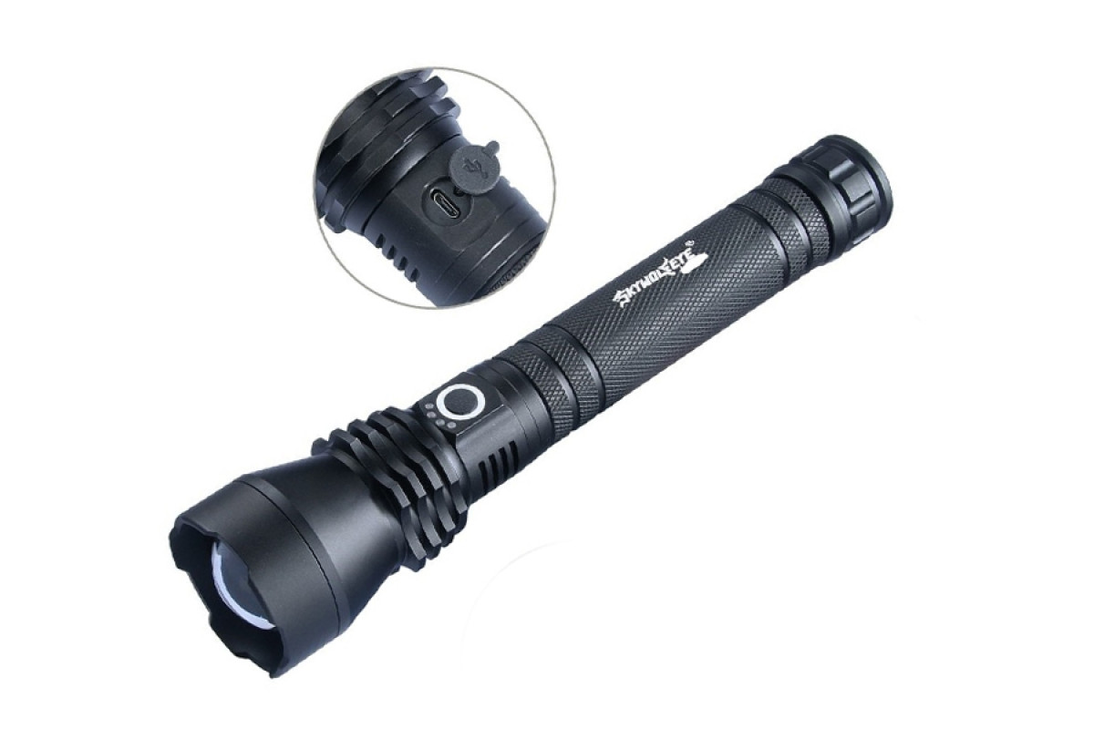 Ліхтарик ручний WX-P50, zoom, 2*26650 1CREE лінза/металевий корпус 158000W POLICE