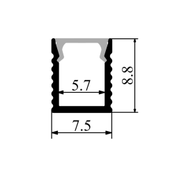 Профиль алюминиевый LEDUA АЛ-04-2 + рассеиватель для LED ленты накладной 2 м Золотистый