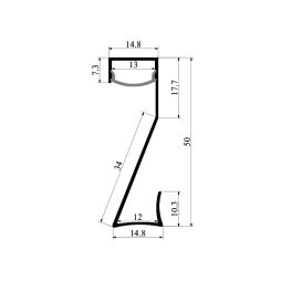 Алюмінієвий профіль для світлодіодної стрічки плінтус АЛ-68 2 метра золотий накладний LEDUA