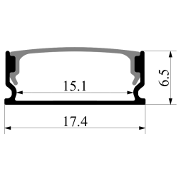 Профиль алюминиевый LEDUA АЛ-83 + рассеиватель для LED ленты накладной 2 м Золотистый