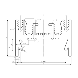 Профіль алюмінієвий SVL_LP-SL1929 анод -1м.(в ламелях по 3,05 м) (19х29 мм)