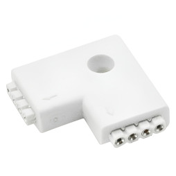 З'єднувач L для LED стрічки RGB Lemanso пластик два гнізда / LMA9436