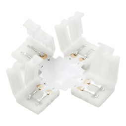 З'єднувач X для LED стрічки Lemanso 10мм 2pin (4 зажима)/ LMA9425