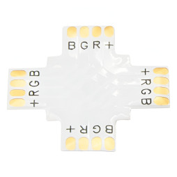 З'єднувач X для LED стрічки Lemanso 10мм 4pin без зажимів / LMA9434