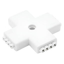 З'єднувач X для LED стрічки RGB Lemanso пластик 4 гнізда / LMA9438