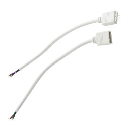 З'єднувач  для LED стрічки RGB Lemanso 4pin, провід 15см / LMA9414 (гнездо + штекер)