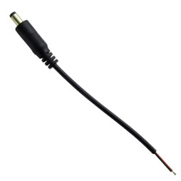 Штекер живлення mini Jack "папа" DC 5.5мм / 2,1мм Lemanso з проводом 15см / LMA9407