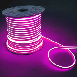 Неон LEMANSO 240град. 120LED 6W/м IP65 рожевий 2835SMD 220V 2160LM / LM858 "Ібіца" 100м/бухта