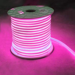 Неон LEMANSO 240град. 120LED 8W/м IP65 рожевий 2835SMD 220V 3120LM / LM859 "Ібіца" 100м/бухта