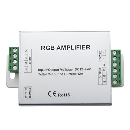 Посилювач RGB сигнала LEMANSO для св/стрічки DC12V-24V 144W-288W алюм. корпус / LM9501