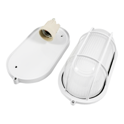 Світильник світлодіодний ЖКГ 20W 220V овал метал. для лед лампи  з реш. BL-1461 білий ( (BL-1402)  Лємансо