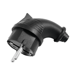 Вилка с заземлением угловая 16А каучуковая LMA094