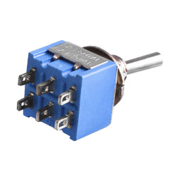 Тумблер 6pin малый 3 положения с фиксатором (MTS-203)