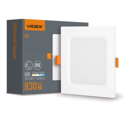 LED світильник Back вбудований квадрат VIDEX 9W 5000K