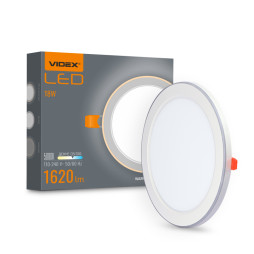 LED светильник встроенный с декоративной подсветкой VIDEX DL4R 18W+6W 5000K+2700K 220V
