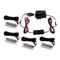 Комплект светодиодных клипс пластиковых LEDUA для подсветки стеклянных полок 4шт 110-240В теплый белый