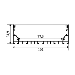 Профиль алюминиевый LEDUA АЛ-24 + рассеиватель для LED ленты накладной/подвесной 1 м Черный