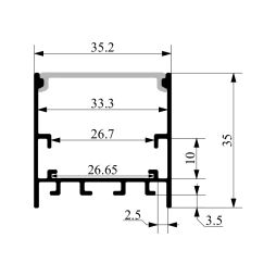 Алюмінієвий профіль для світлодіодної стрічки АЛ-84 2 метра червоний накладний, підвісний LEDUA