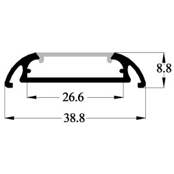 Профиль алюминиевый анодированный LEDUA АЛ-20 + рассеиватель для LED ленты накладной 1 м