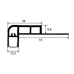 Профиль алюминиевый анодированный лестничный LEDUA АЛ-28 + рассеиватель для LED ленты для ступеней 2 м