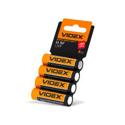 Батарейка солевая Videx R6P / AA SHRINK CARD 4 шт
