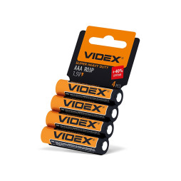 Батарейка солевая Videx R03P / AAA SHRINK CARD 4 шт