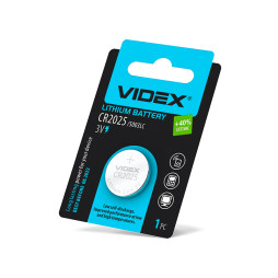 Батарейка литиевая Videx CR2025 BLISTER CARD 1 шт