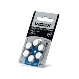 Батарейка воздушно-цинковая Videx ZA675 (PR44) BLISTER 6 шт