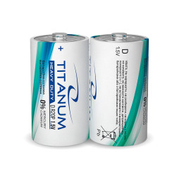Батарейка солевая Titanum R20P / D SHRINK 2 шт