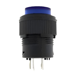 Кнопка Lemanso LSW13 кругла синя з LED підсв. ON-OFF/ R16-503AD 3A 250VAC