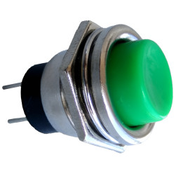 Кнопка Lemanso LSW14 кругла зелена метал OFF-(ON)/ DS-212 кратно 25 штук