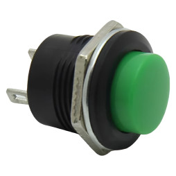Кнопка Lemanso LSW38 кругла зелена без фікс. ON-(OFF) / R13-507C 3A 250VAC кратно 25 штук