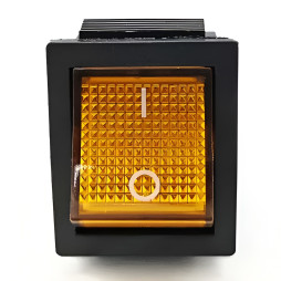 Перемикач Lemanso LSW02 великий жовтий з підсв. / KCD2-201\N 15A 250VAC кратно 25 штук