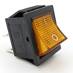 Перемикач Lemanso LSW02 великий жовтий з підсв. / KCD2-201\N 15A 250VAC кратно 25 штук